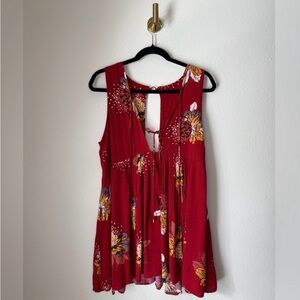 Free People Red Floral Mini Dress